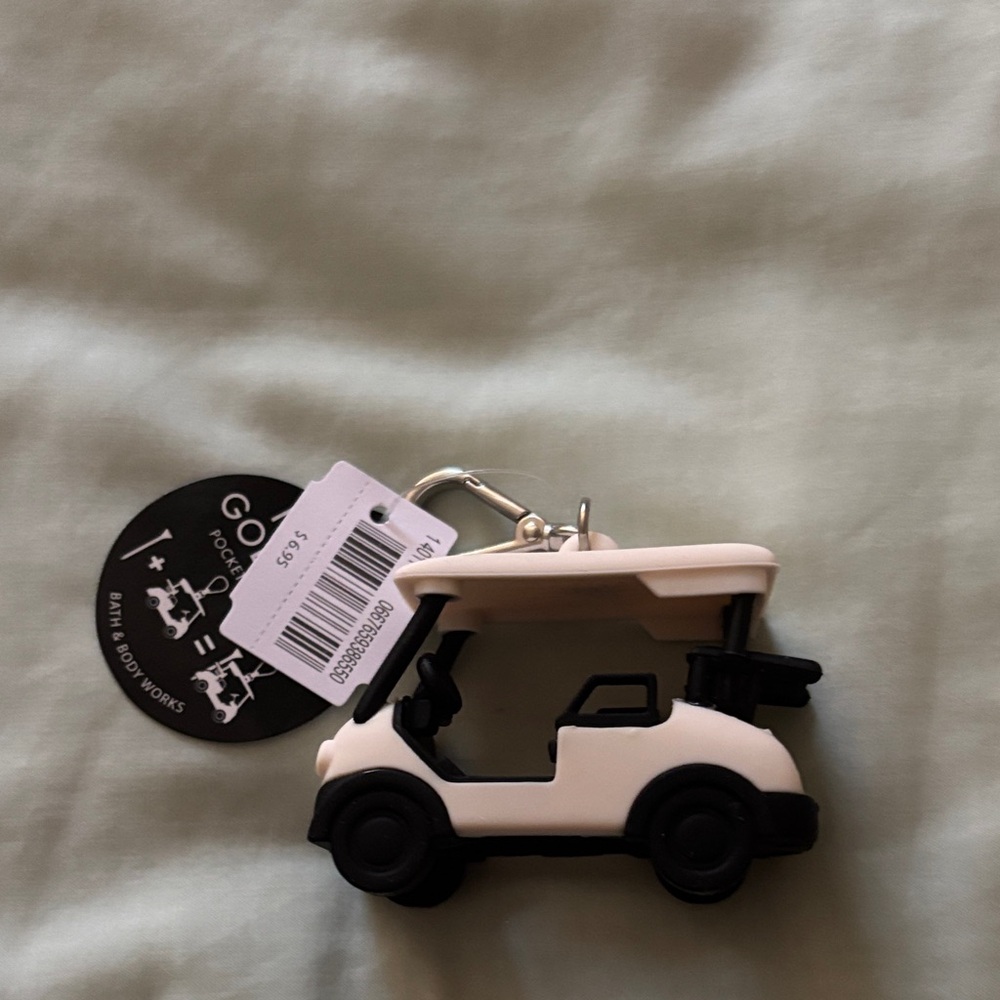 Bath & Body Works Pink and Black Golf Cart Keychain